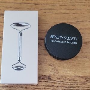 Beauty Society Stainless Steel Facial Roller and Reusable Eye Patches